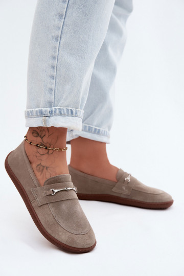 Mocassins Barefoot de camurça Zazoo 322 cor capuccino