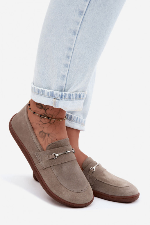 Mocassins Barefoot de camurça Zazoo 322 cor capuccino