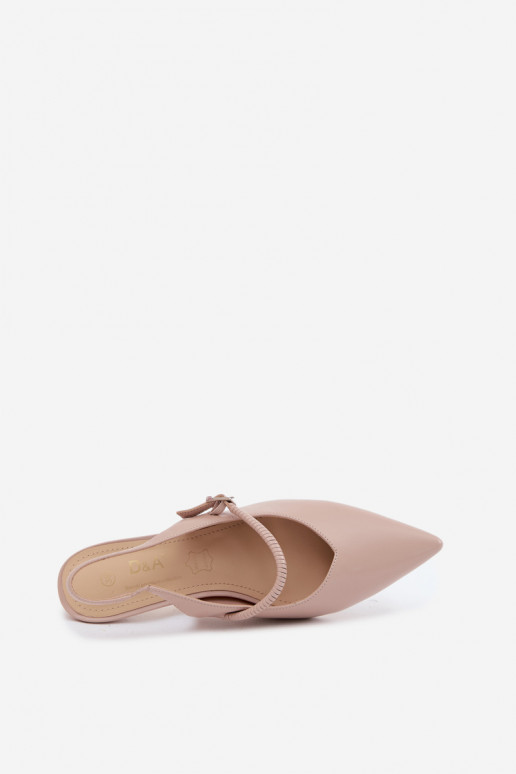 Pele Sapato Sandálias de salto alto com alças D&A CR61-3046 bege