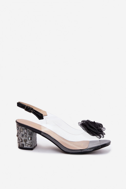 sandálias Transparente com salto com olhos brilhantes SiateczkoParaa cor rosaa D&A MR61-9011 cor preta