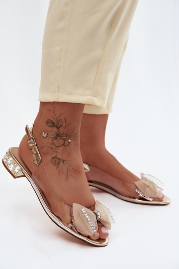 Transparente sandálias com olhos brilhantes I SiateczkoParaą Arco D&A MR61-9004 cor dourada