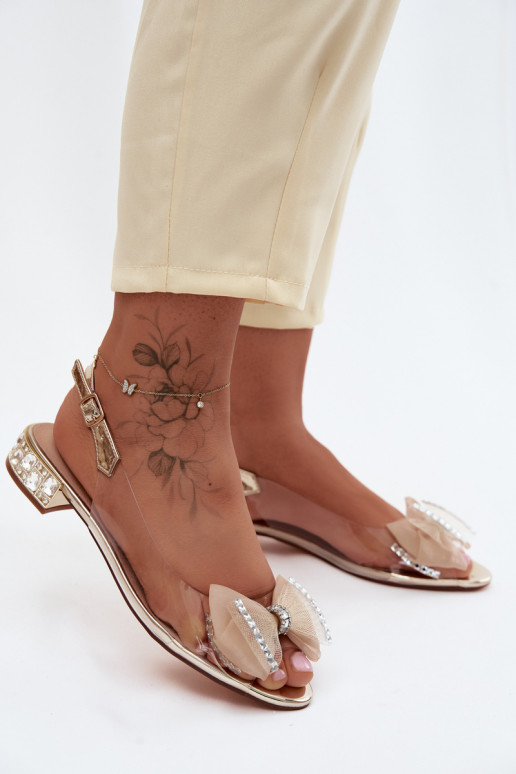 Transparente sandálias com olhos brilhantes I SiateczkoParaą Arco D&A MR61-9004 cor dourada