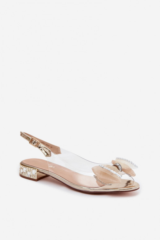 Transparente sandálias com olhos brilhantes I SiateczkoParaą Arco D&A MR61-9004 cor dourada