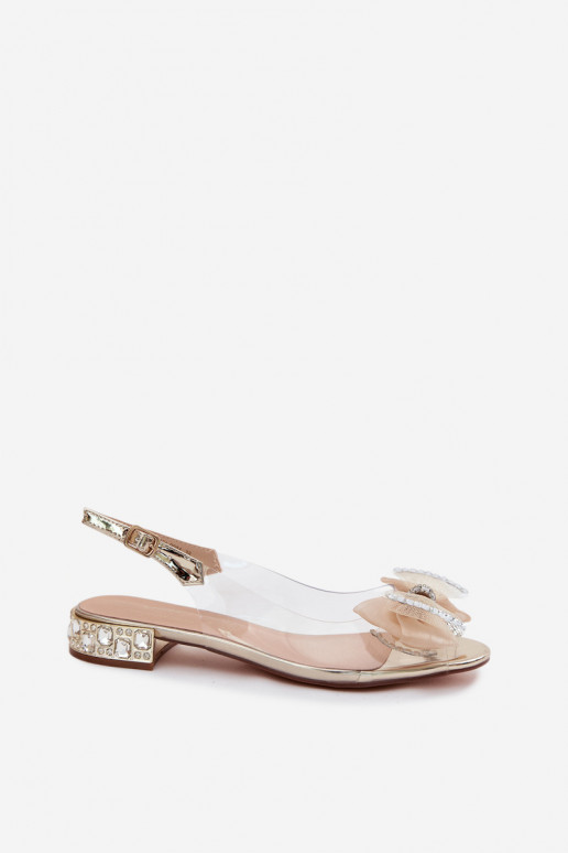 Transparente sandálias com olhos brilhantes I SiateczkoParaą Arco D&A MR61-9004 cor dourada