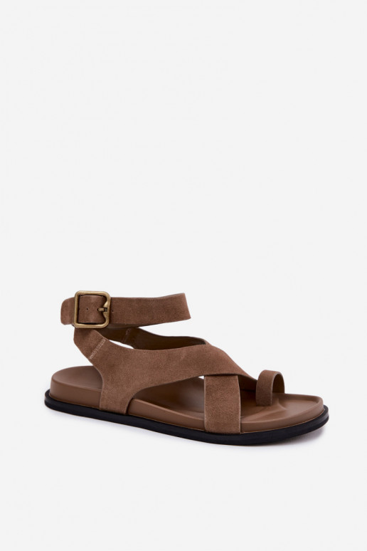 Sandálias rasteirasHabilitadoturalnego de camurçau D&A CR61-3049 bege