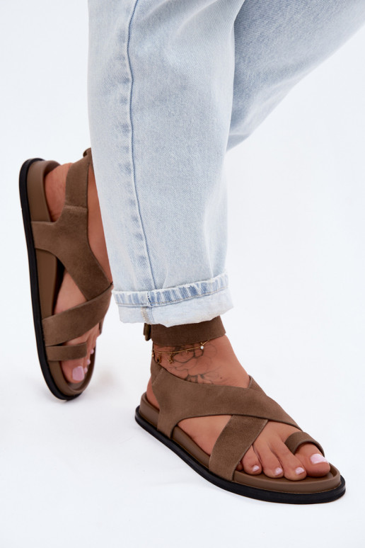 Sandálias rasteirasHabilitadoturalnego de camurçau D&A CR61-3049 bege