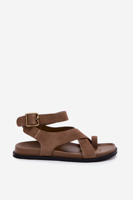 Sandálias rasteirasHabilitadoturalnego de camurçau D&A CR61-3049 bege