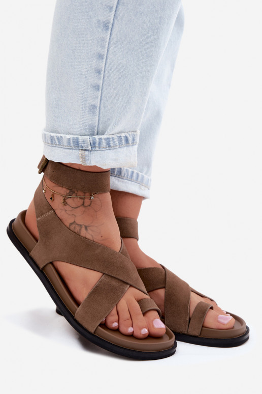 Sandálias rasteirasHabilitadoturalnego de camurçau D&A CR61-3049 bege