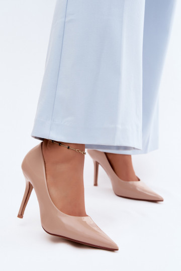 Salto alto patenteado clássicoImitacji Skóry bege Odira 2