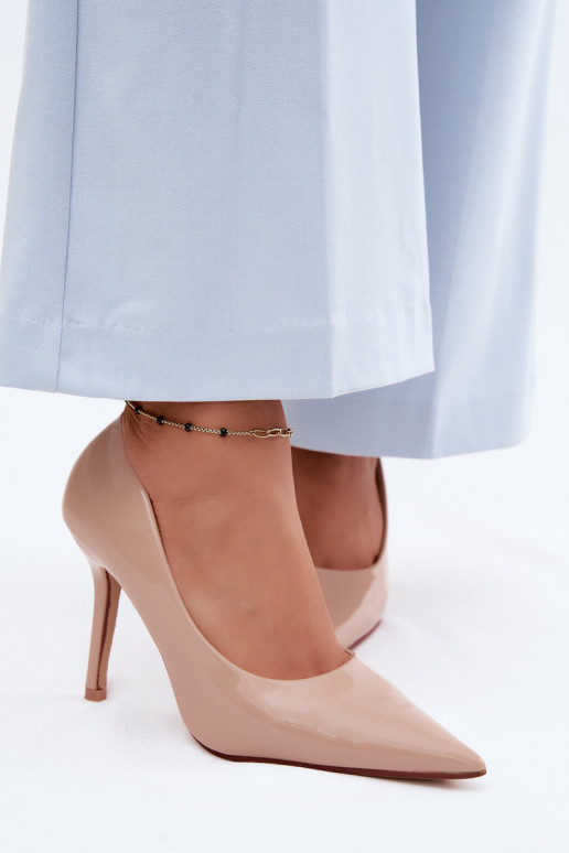 Salto alto patenteado clássicoImitacji Skóry bege Odira