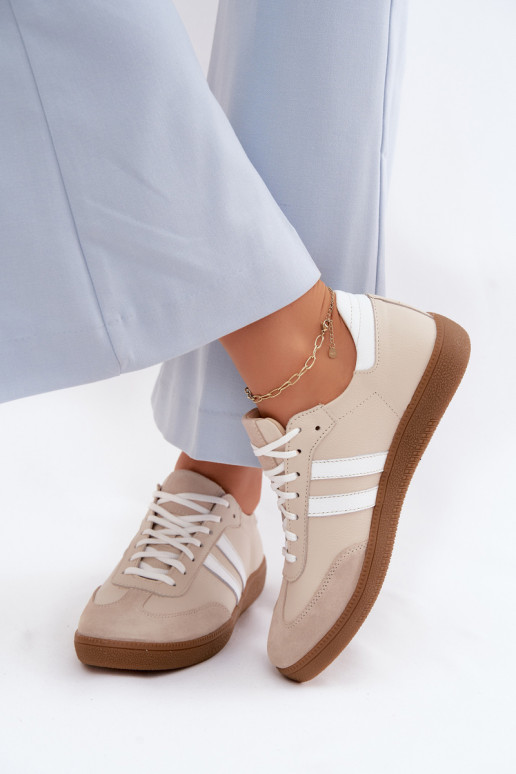 Zazoo N1068 Pele Baixo À modalo de tênis Feminino bege