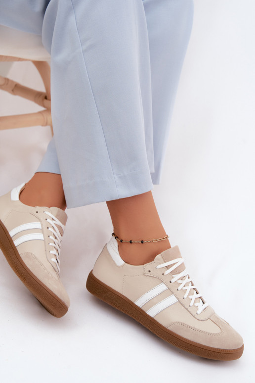 Zazoo N1068 Pele Baixo À modalo de tênis Feminino bege