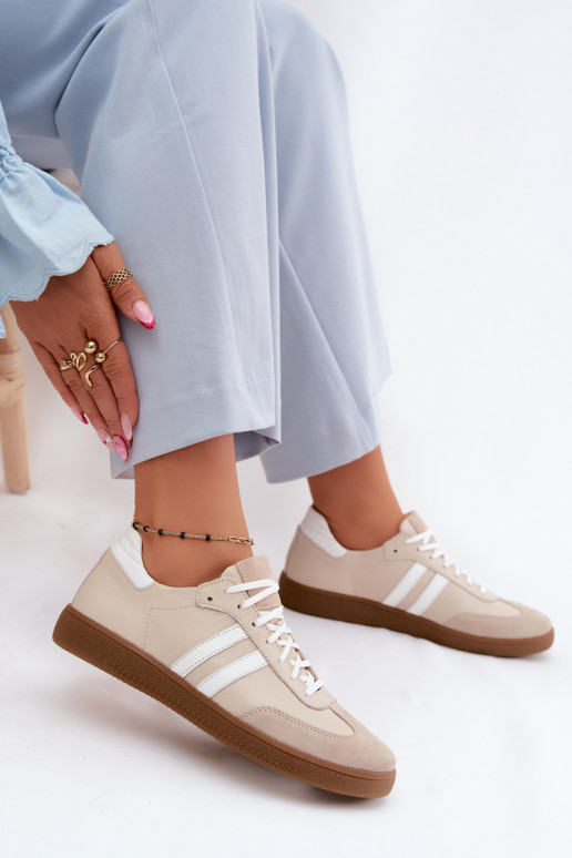 Zazoo N1068 Pele Baixo À modalo de tênis Feminino bege