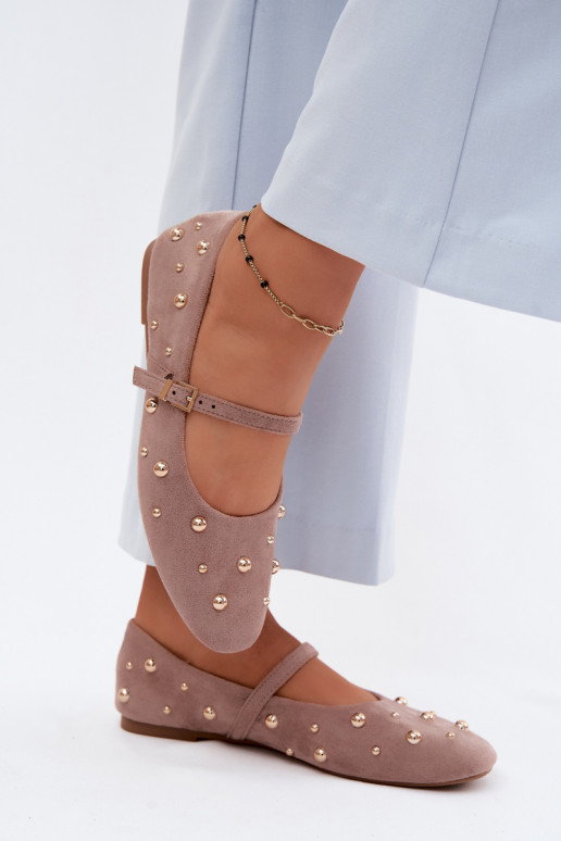 Bailarinas Com decoração I Tirasem bege Cuddly