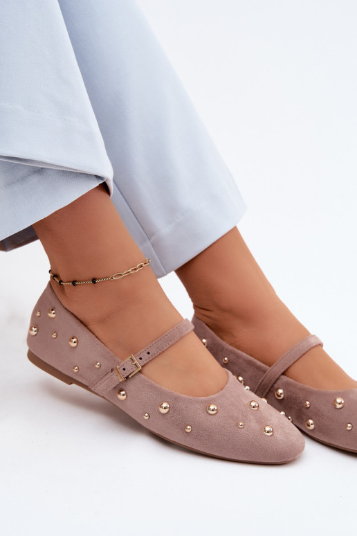 Bailarinas Com decoração I Tirasem bege Cuddly