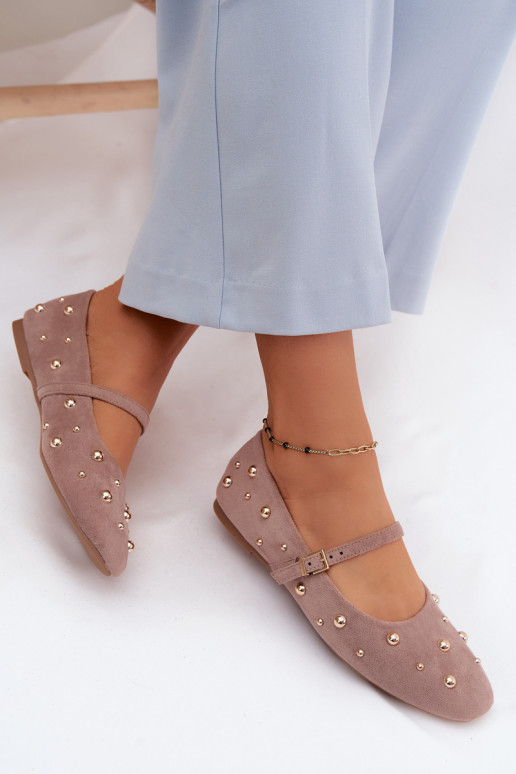 Bailarinas Com decoração I Tirasem bege Cuddly