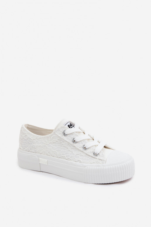 Calçados casuais com motivos de renda e plataforma LEE ISLA LACE INOMEN LOIN 50261003.1FG em branco