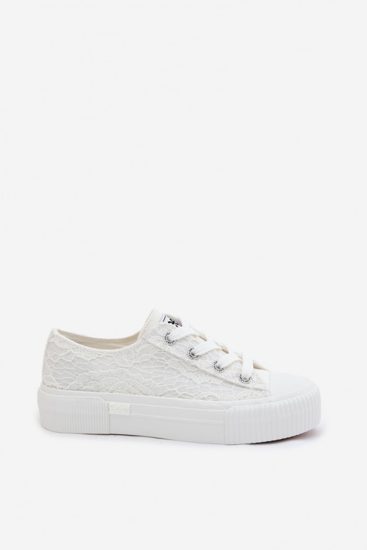 Calçados casuais com motivos de renda e plataforma LEE ISLA LACE INOMEN LOIN 50261003.1FG em branco