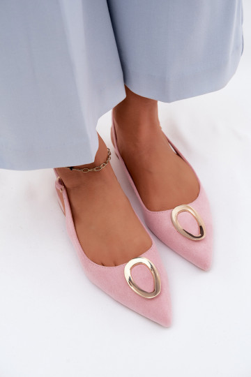 Sandálias femininas com salto largo com enfeites cor rosa Sparkle 2