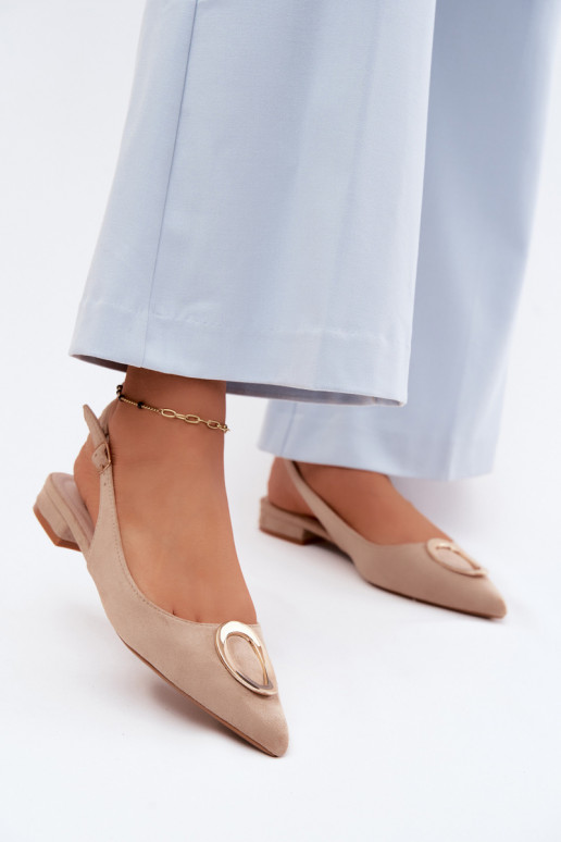 Sandálias femininas com salto largo com enfeites bege Sparkle