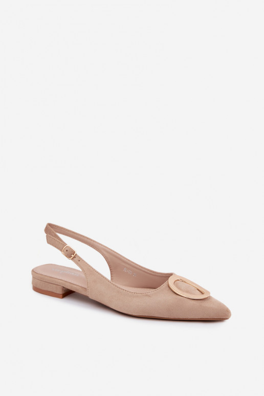 Sandálias femininas com salto largo com enfeites bege Sparkle