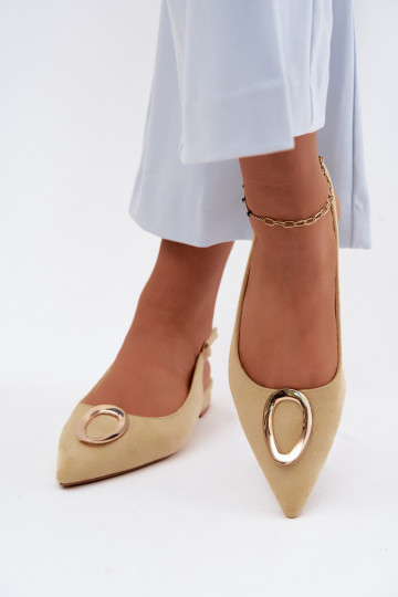 Sandálias femininas com salto largo com enfeites cor amarela Sparkle 2