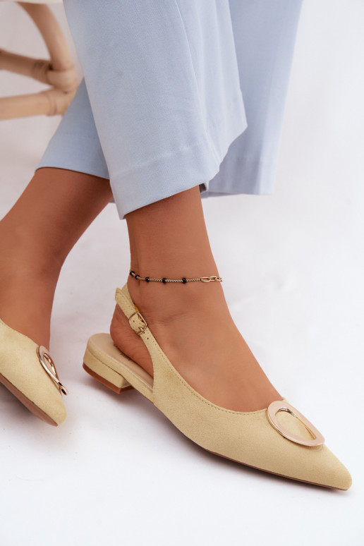 Sandálias femininas com salto largo com enfeites cor amarela Sparkle