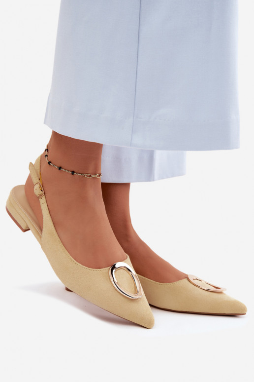 Sandálias femininas com salto largo com enfeites cor amarela Sparkle