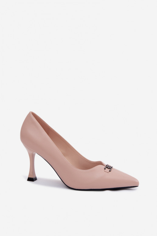 sapatos de salto alto Com decorações Detalem Vinceza 62291 bege
