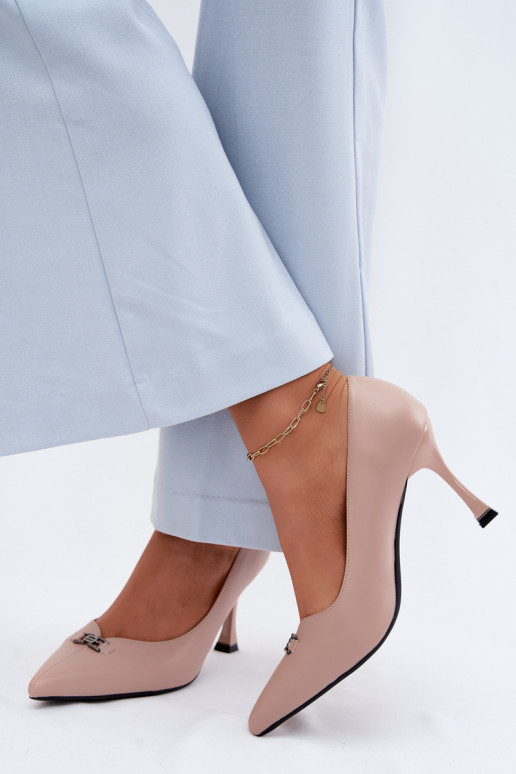 sapatos de salto alto Com decorações Detalem Vinceza 62291 bege