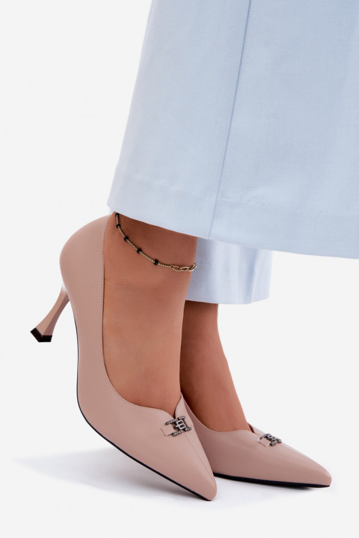 sapatos de salto alto Com decorações Detalem Vinceza 62291 bege
