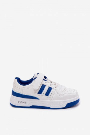 Tênis infantis com fechos adesivos branco-azul Neressa 2