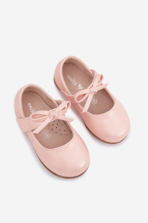 bailarinas Infantil com fixadores adesivos com fitas cor rosa Drippy