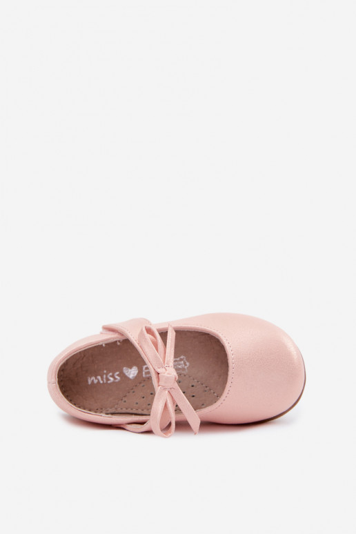 bailarinas Infantil com fixadores adesivos com fitas cor rosa Drippy