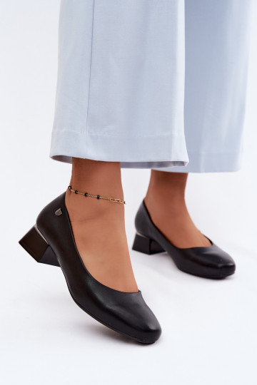 Sapatos de salto em couro sintético Sergio Leone PB417 na cor preta 2