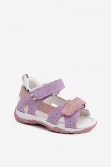 Sandálias de camurça Bartek 84409-66 para crianças em violeta