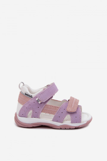 Sandálias de camurça Bartek 84409-66 para crianças em violeta 2