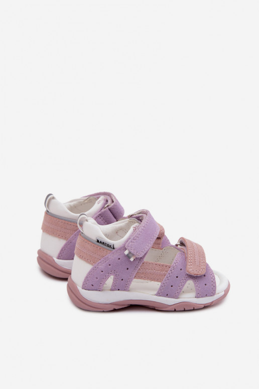 Sandálias de camurça Bartek 84409-66 para crianças em violeta