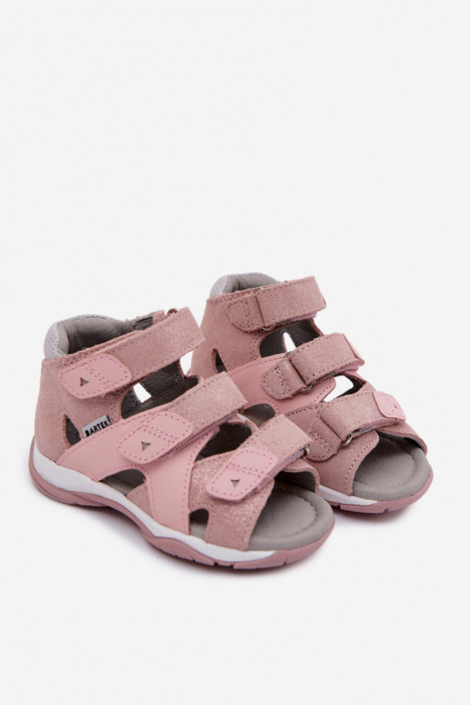 Sandálias brilhantes Bartek 84405-85 para meninas em rosa