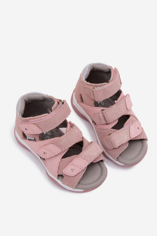 Sandálias brilhantes Bartek 84405-85 para meninas em rosa