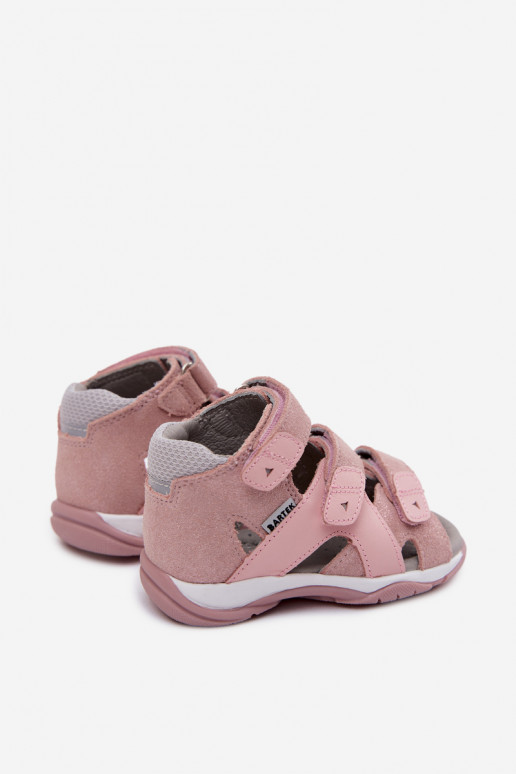 Sandálias femininas para crianças com brilho Bartek 84405-85 cor rosa