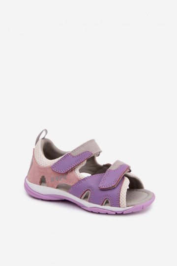 Sandálias de couro Bartek 84413-85 para crianças em violeta