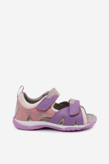 Sandálias de couro Bartek 84413-85 para crianças em violeta 2