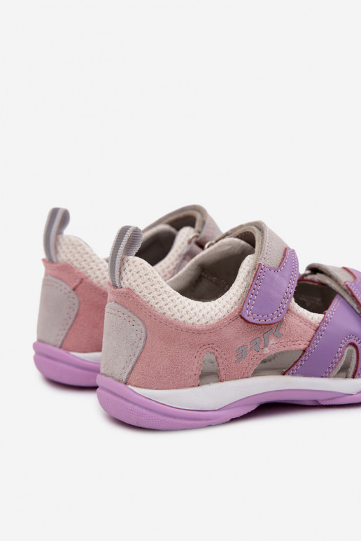 Sandálias de couro Bartek 84413-85 para crianças em violeta