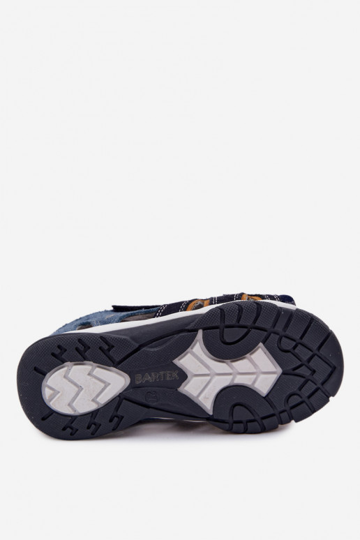 sandálias para meninos Pele Bartek 84413-68 azul escuro