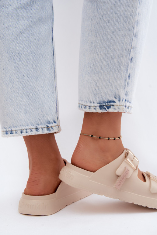Chinelos leves femininos D.Franklin DFSH413003 na cor areia