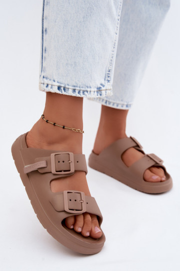 Chinelos leves femininos D.Franklin DFSH413004 na cor areia 2