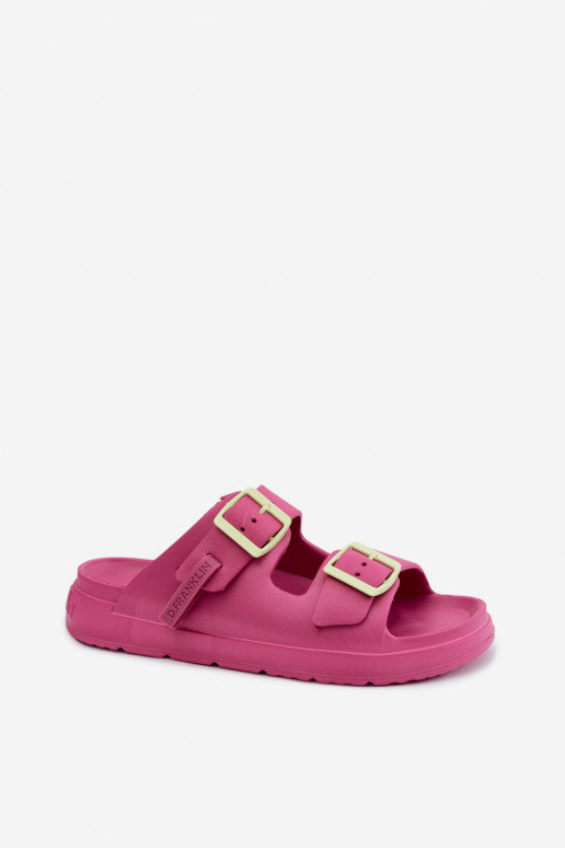 Chinelos leves Chinelos femininos com fivelas D.Franklin DFSH413005 cor rosa