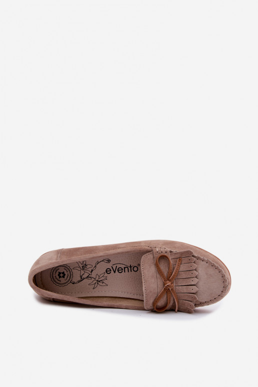 mocassins femininosHabilitadoturalnego de camurçau bege Vantae