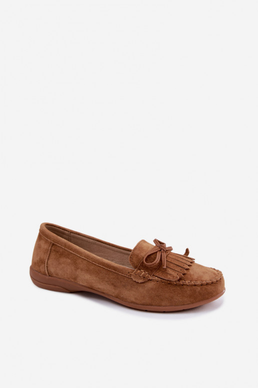 mocassins femininosHabilitadoturalnego de camurçau cor marrom Vantae